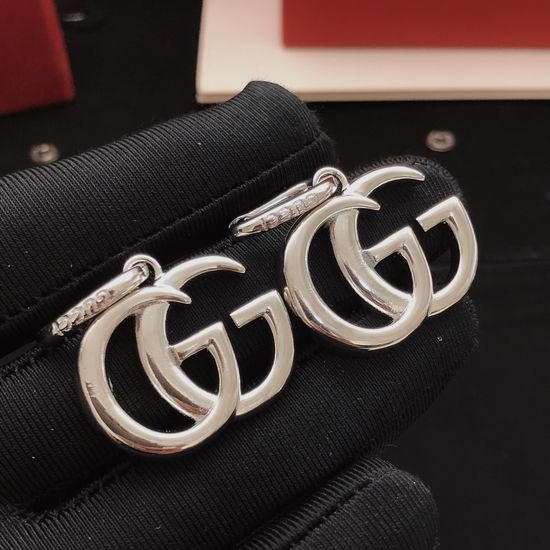 Gucci Silver Smooth Brass Ear Hooks