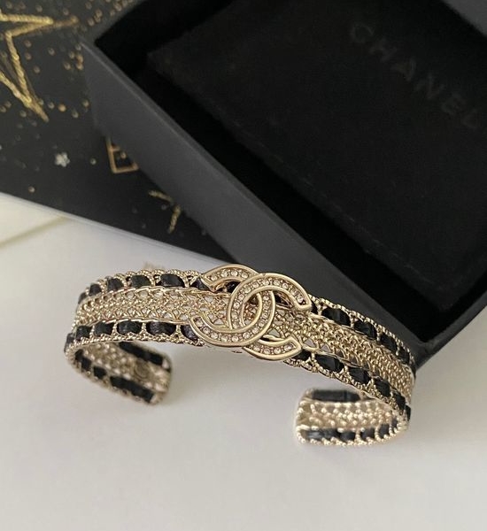 Chanel Classic Black Leather Luxury Bracelet