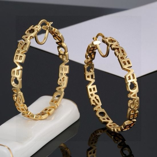 Versace Vine Pattern Large Hoop Earrings