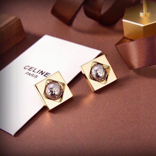 Celine Planet Design Stud Earrings