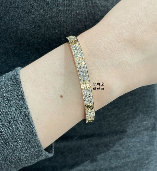 Cartier Diamond Inlaid Wide Bangle Bracelet