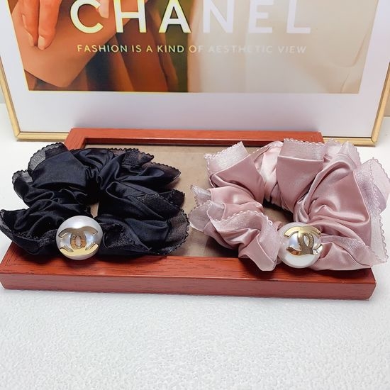 Chanel Pearl Organza Hair Scrunchie