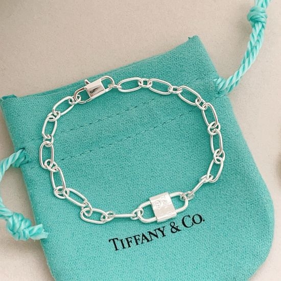 Tiffany & Co. Silver Double Lock Brass Bracelet