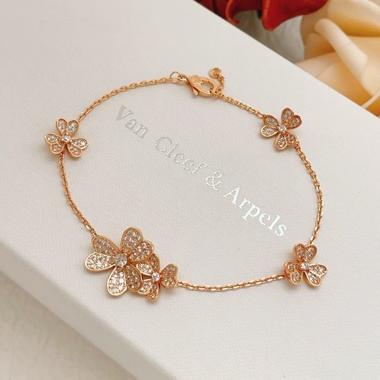 Van Cleef & Arpels VCA Rose Gold Double Flower Bracelet