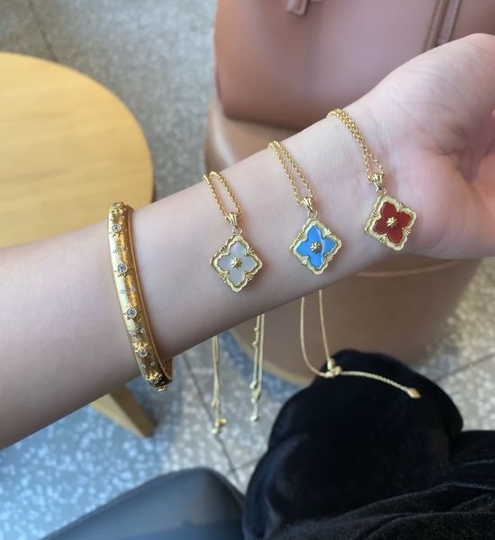Celine Diamond Inlaid Opera Necklace