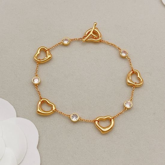 Tiffany & Co. Rose Gold Diamond Inlaid Heart Bracelet