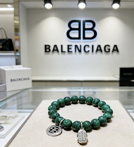 Balenciaga Malachite Decorated Vintage Bracelet
