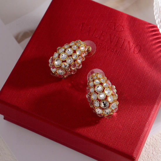 Valentino Simple Golden Stud Earrings