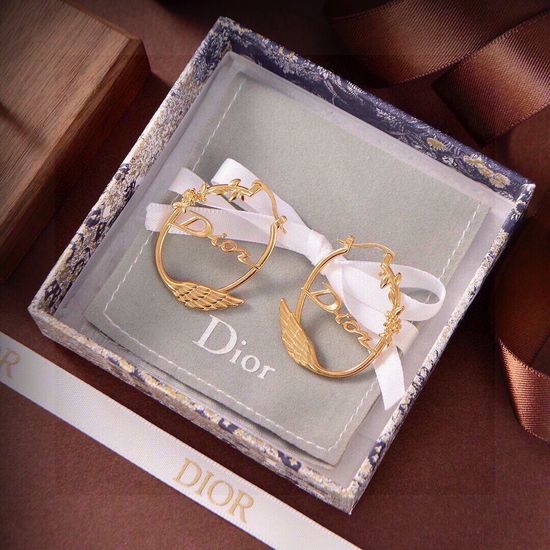 Christian Dior CD Swan Shape Drop Earrings