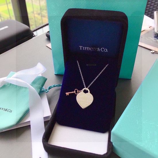 Fendi Tiffany Heart Key Pendant in Dual Colors