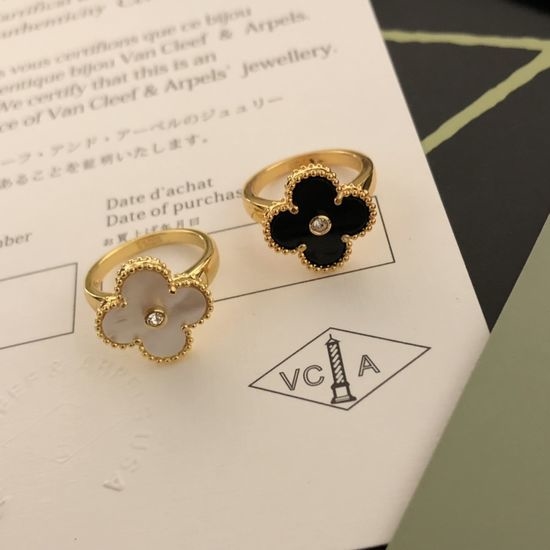 Van Cleef & Arpels VCA Four Leaf Clover Gold Plated Ring