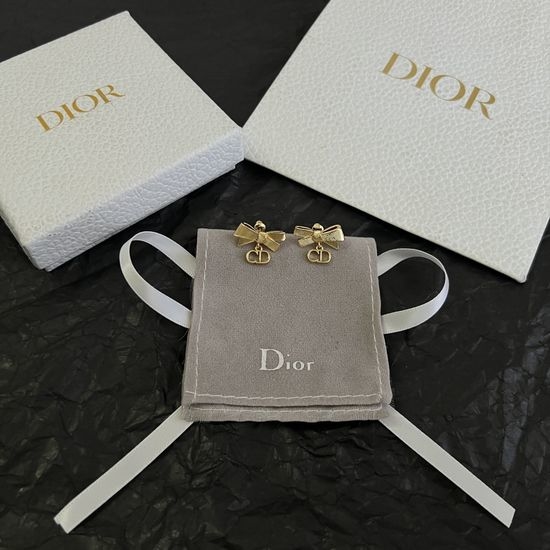 Christian Dior CD Sweet Graceful Polished Brass Earrings