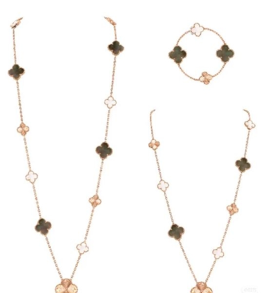 Van Cleef & Arpels VCA Clover Diamond Bracelet And Necklace Set