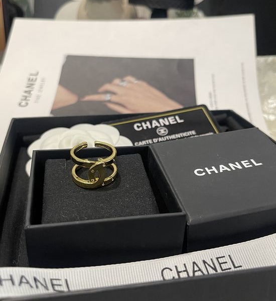 Chanel Smooth Embossed Open Band Ring