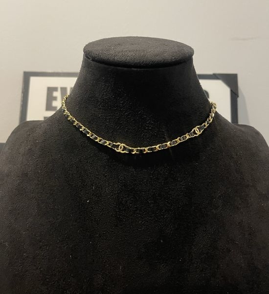 Chanel Slim Layered Leather Chain Necklace
