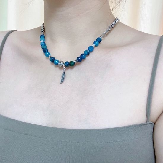 Chanel Natural Aquamarine Beaded Necklace