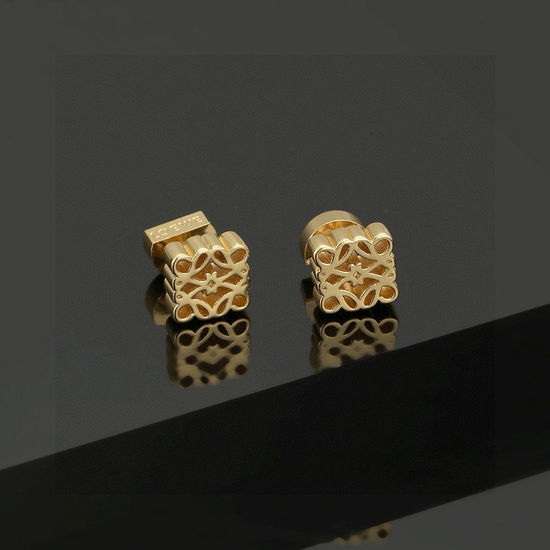 Loewe Engraved Rhombus Buckle Hoop Earrings