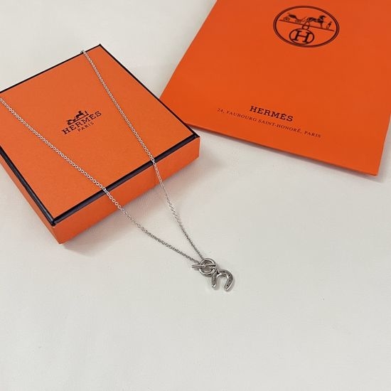 Hermes Delicate Elegant Horseshoe Necklace