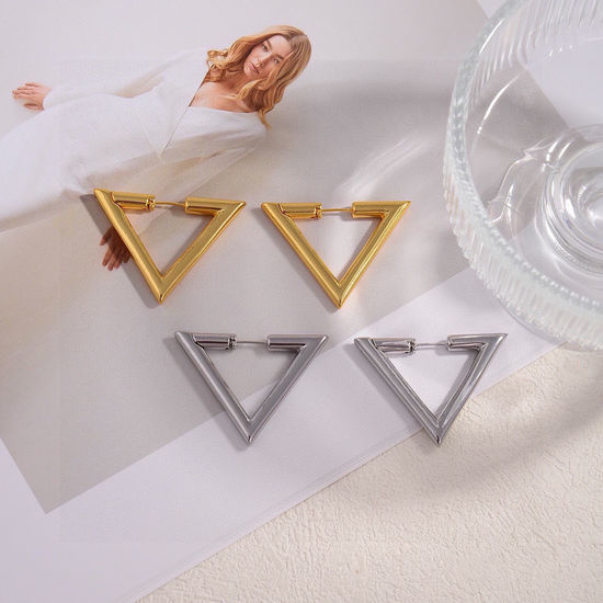 Valentino Triangle Shape Versatile Golden Earrings