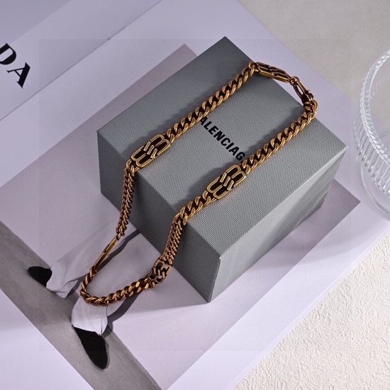 Balenciaga Brass Material Unique Design Necklace