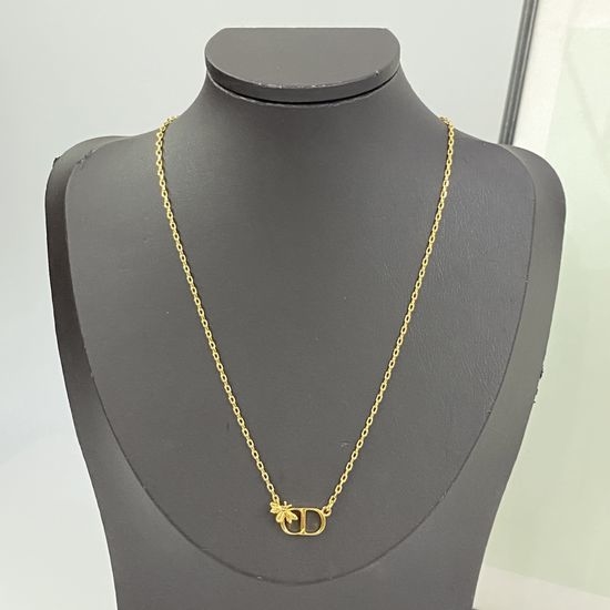 Christian Dior CD Classic Bee Design Pendant Necklace