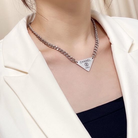 Chanel Chanel Double C Triangle Chunky Necklace