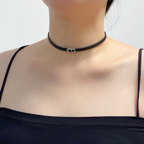Christian Dior CD Latest Dior Leather Pendant Necklace