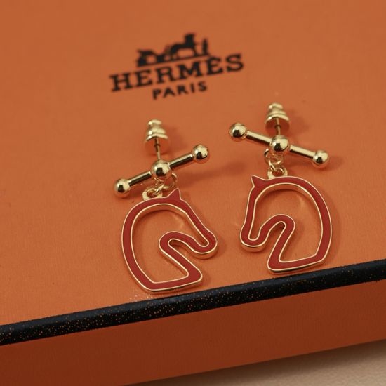 Hermes Sterling Silver Horse Head Stud Earrings