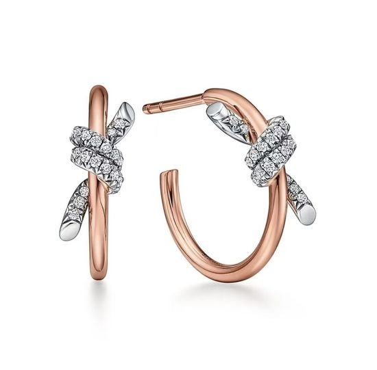 Tiffany & Co. Knot Design Polished Hoop Earrings