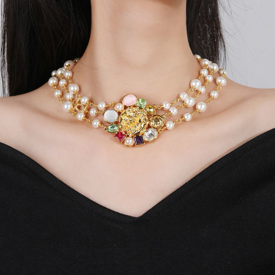 Chanel Exquisite Double Letter Brass Necklace