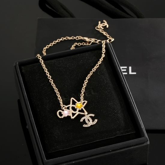 Chanel Star Pendant Necklace with Sparkling Crystals