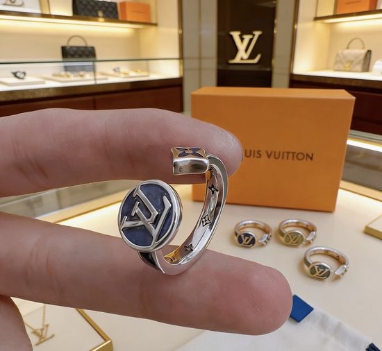 Louis Vuitton LV Vintage Style Silver Adjustable Ring