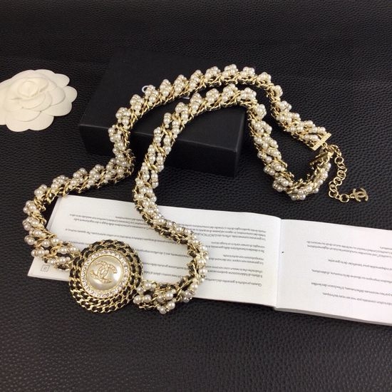 Chanel Rhinestone Pearl Multi Layer Waist Chain