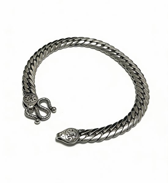 Louis Vuitton LV Vintage Silver Cuban Chain Bracelet