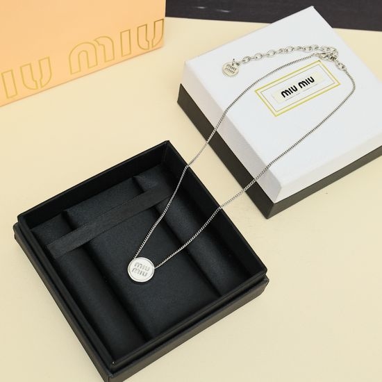 Miu Miu Enamel Button Elegant Temperament Necklace