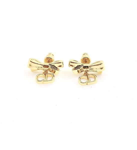 Christian Dior CD Small Bow Logo Earrings