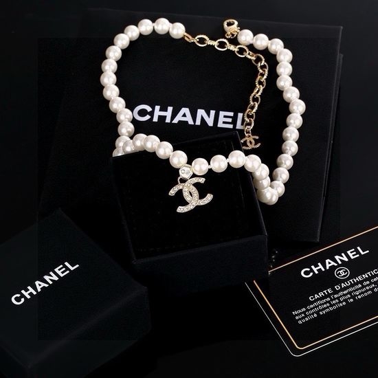 Chanel Pearl and Crystal Decorated Necklace