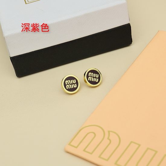 Miu Miu Enamel Button Minimalist Stud Earrings