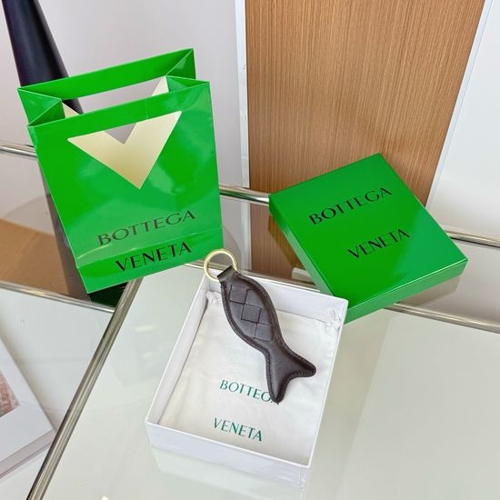 Bottega Veneta BV Handwoven Fish Shape Key Chain Charm