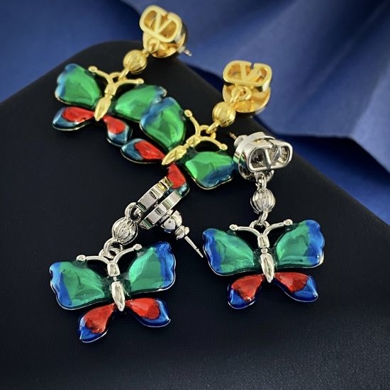 Valentino Enamel Butterfly Shape Stud Earrings