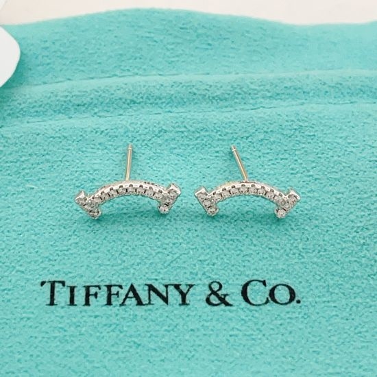 Tiffany & Co. Silver Starry Smiling Face Stud Earrings