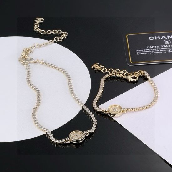 Chanel Crystal Necklace and Bracelet Set