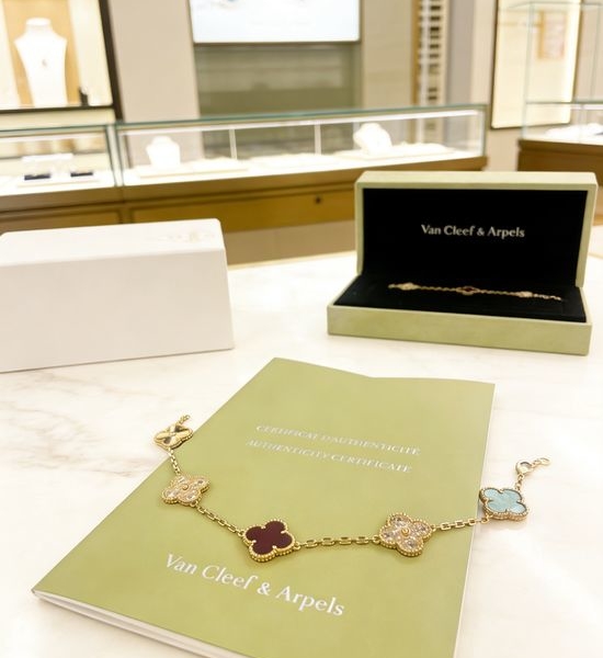 Van Cleef & Arpels VCA Rainbow Enamel Clover Bracelet