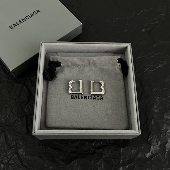 Balenciaga Simple Stylish Metal Hoop Earrings