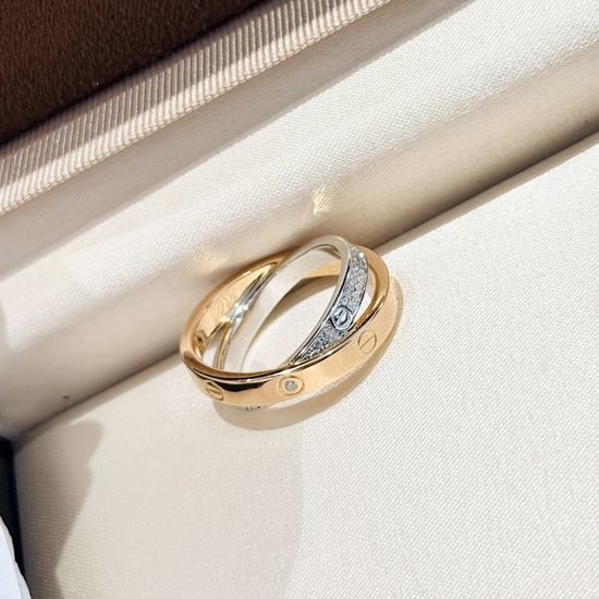 Cartier Two Tone Interwoven Ring Silver
