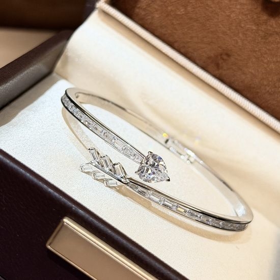 Boucheron Diamond Inlaid Sterling Silver Bracelet