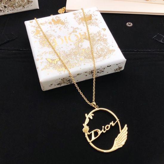 Christian Dior CD Round Letter Wing Shape Pendant