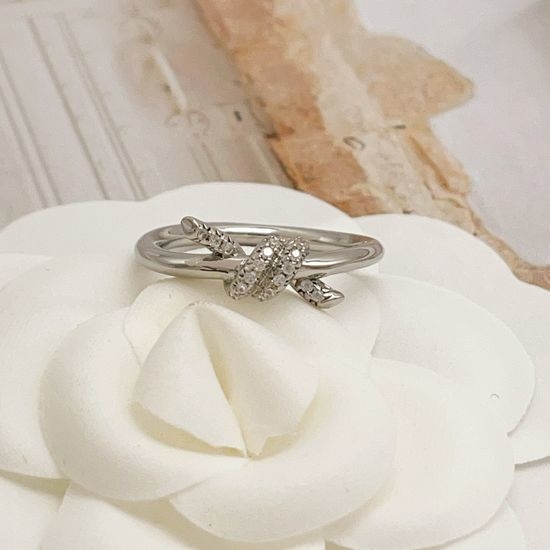 Tiffany & Co. Silver Knot Inlaid Ring