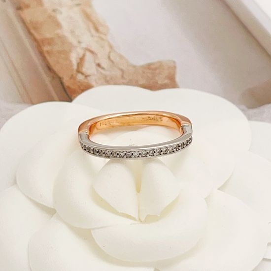 Tiffany & Co. Half Diamond Embellished Rose Gold Ring