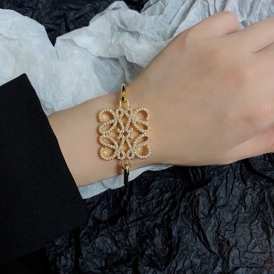 Loewe Diamond Bracelet with Carved Clasp